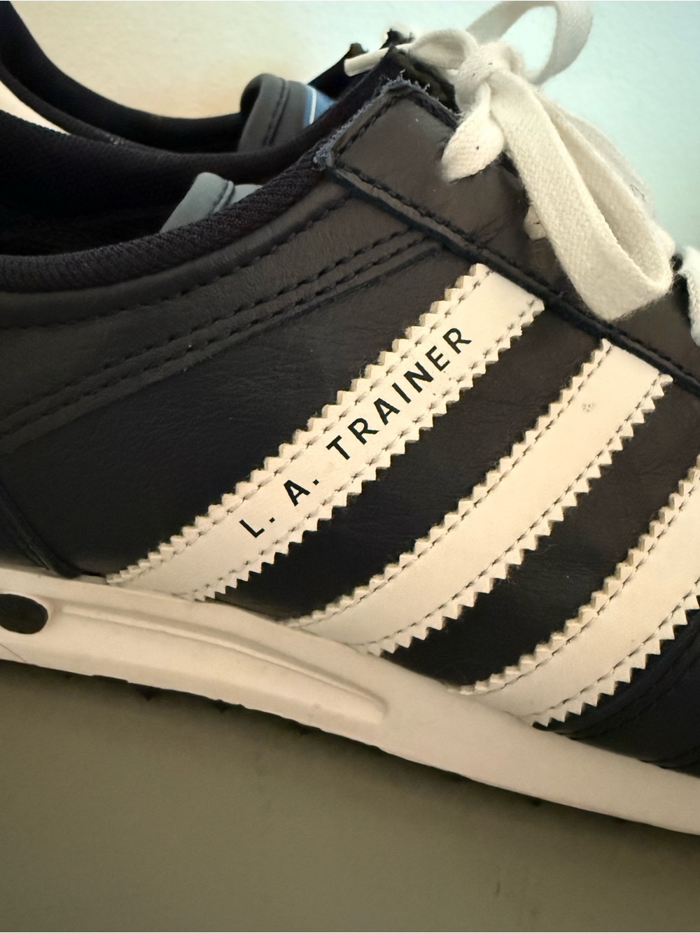 Adidas L.A. Trainer OG Navy Leather Women’s 7.5 / Men’s 6 NEW 2013 Reissue Rare - Picture 5 of 7